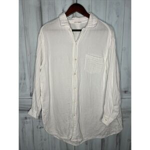 Free People X CP Shades Marella Tunic Shirt Womens Small Relaxed Button Up White
